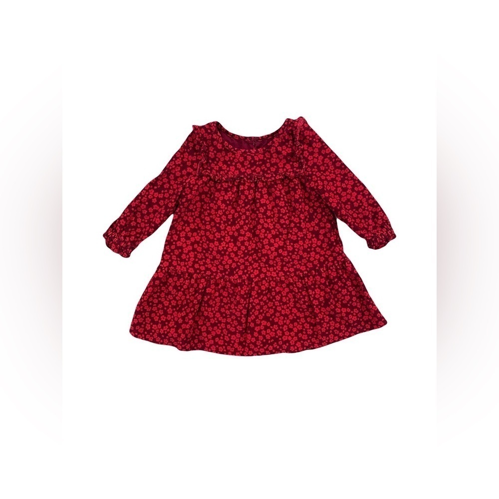 Gap Size 2 Years Red Corduroy Tiny Flower Print Dress